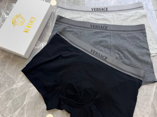 Versace 1 box of 3~Original quality! Must-have men's boxer briefs! High-grade i
