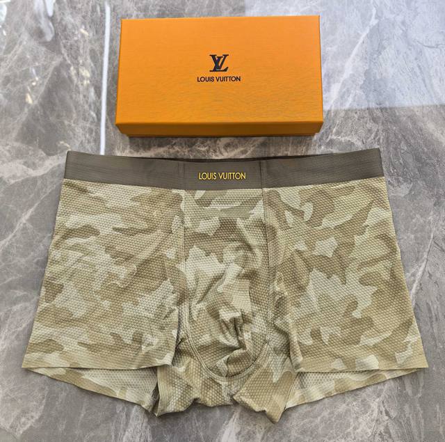 Louis Vuitton Lv 1 box of 3~Original quality! Must-have men's boxer briefs! Hig