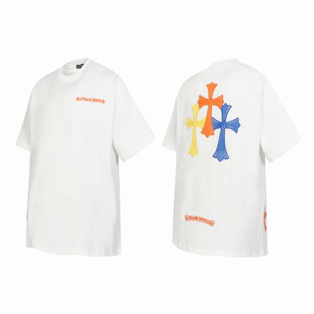 2209 Style 280g Heavyweight Double Yarn T-shirt - Chrome Hearts Colorful Cross E