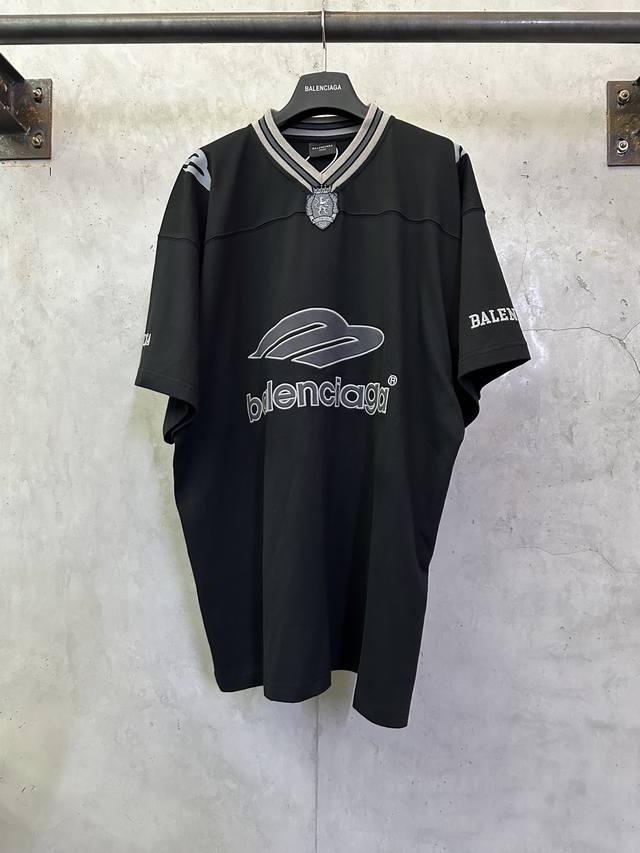 Balenciaga Fw25 Football Series 3M Embroidered V-Neck Drop Shoulder Football Jer