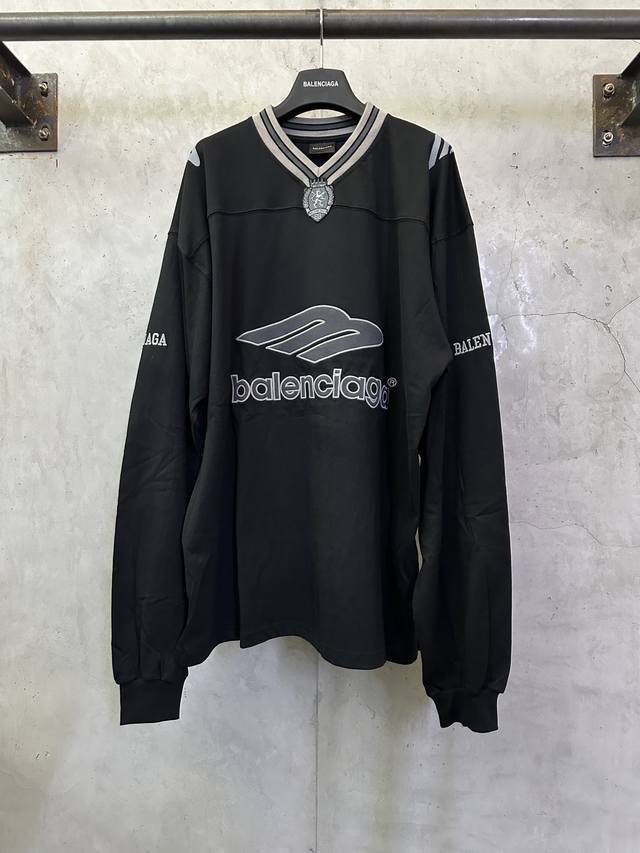 Balenciaga Fw25 Football Series 3M Embroidered V-Neck Drop Shoulder Football Jer