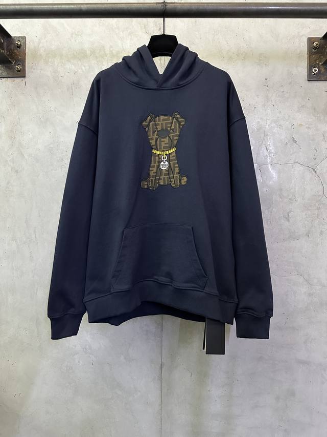 Fendi Ss26 Puppy Applique Embroidered Logo Hoodie Fabric: 380g double-ply terry