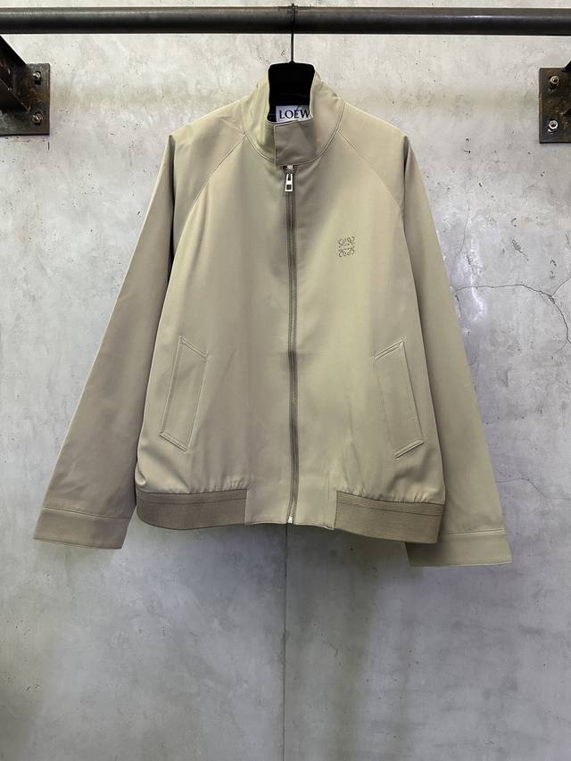 Loewe SS25 Mercerized Wool Embroidered Jacket Fabric: 40% wool, 40% linen/cotton