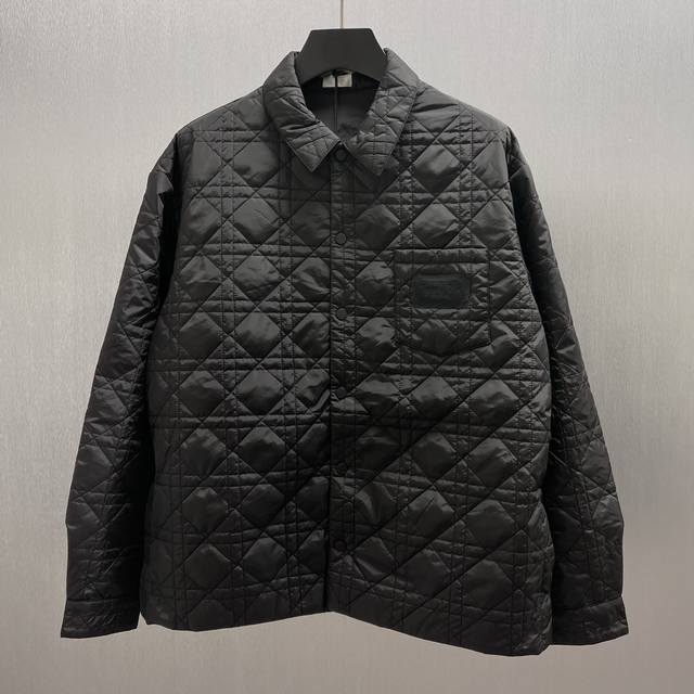 Cd Black Technical Fabric Cannage Jacket Shirt Size: S-XL This jacket shirt rein