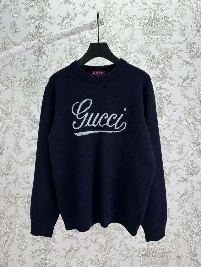 Gucci 25Ss New Intarsia Knit Wool Sweater. A versatile piece crafted from cotton