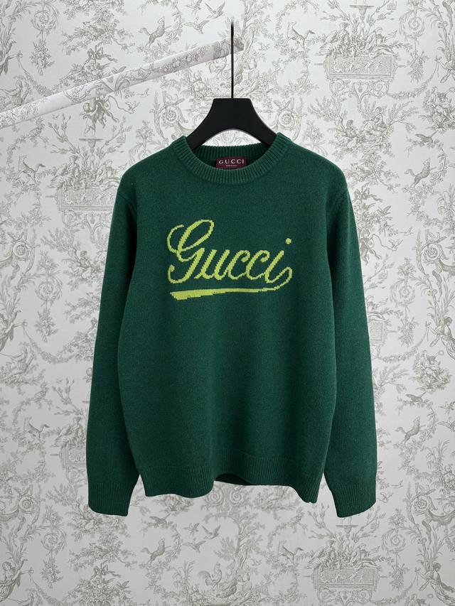 Gucci 25Ss New Intarsia Knit Wool Sweater. A versatile piece crafted from cotton