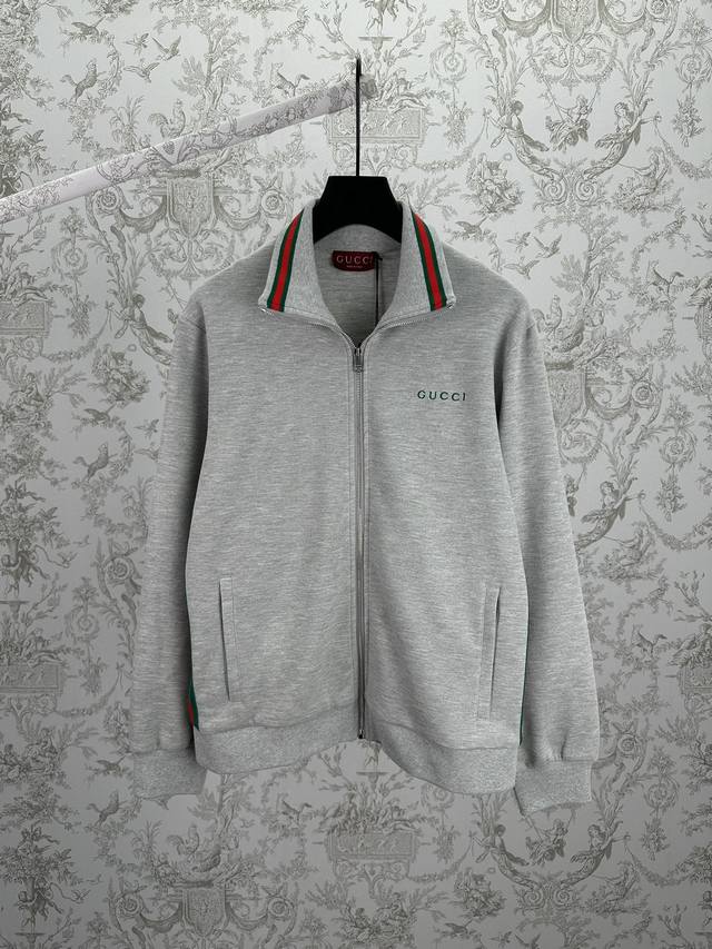 G brand 25Ss new cotton striped high collar jacket, overall casual fit with stri