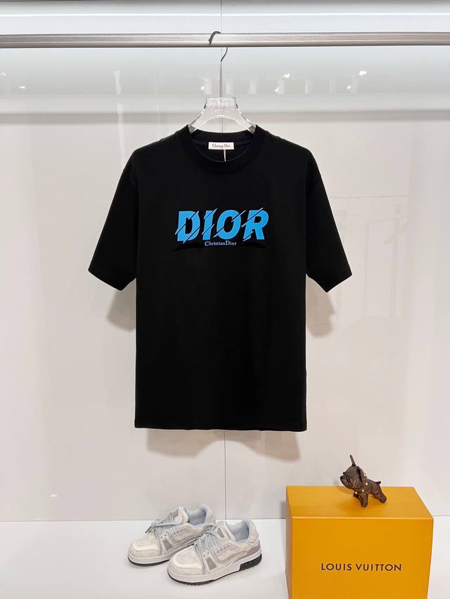 Dior 300g Crew Neck Short Sleeve T-Shirt, featuring classic double-layer fleece
