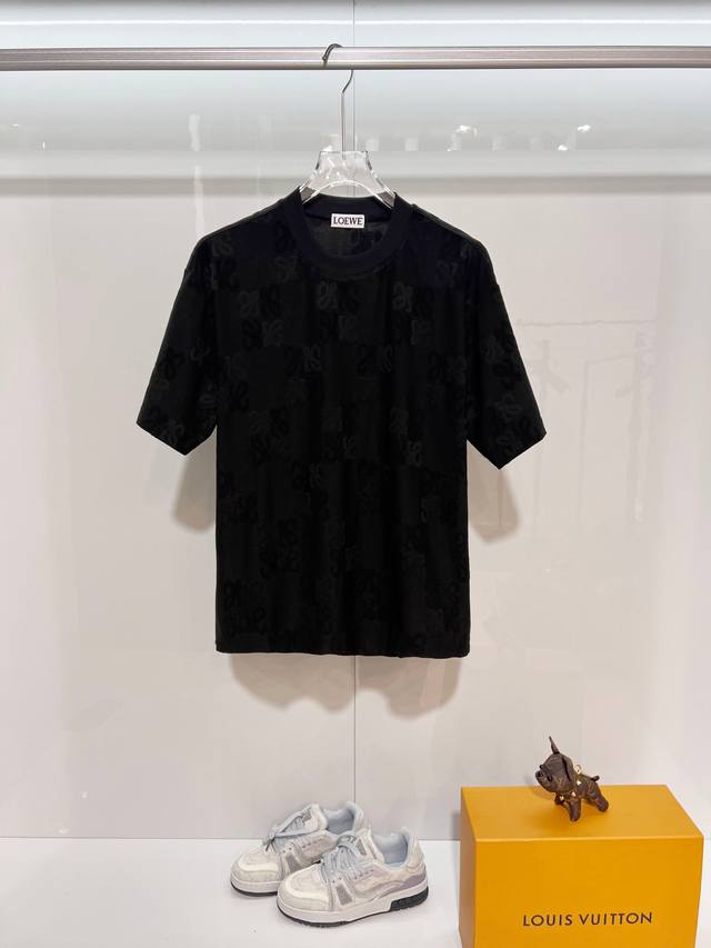 Loewe High-Quality 320g Crew Neck Short Sleeve T-Shirt Brand Classic All-Over Pr