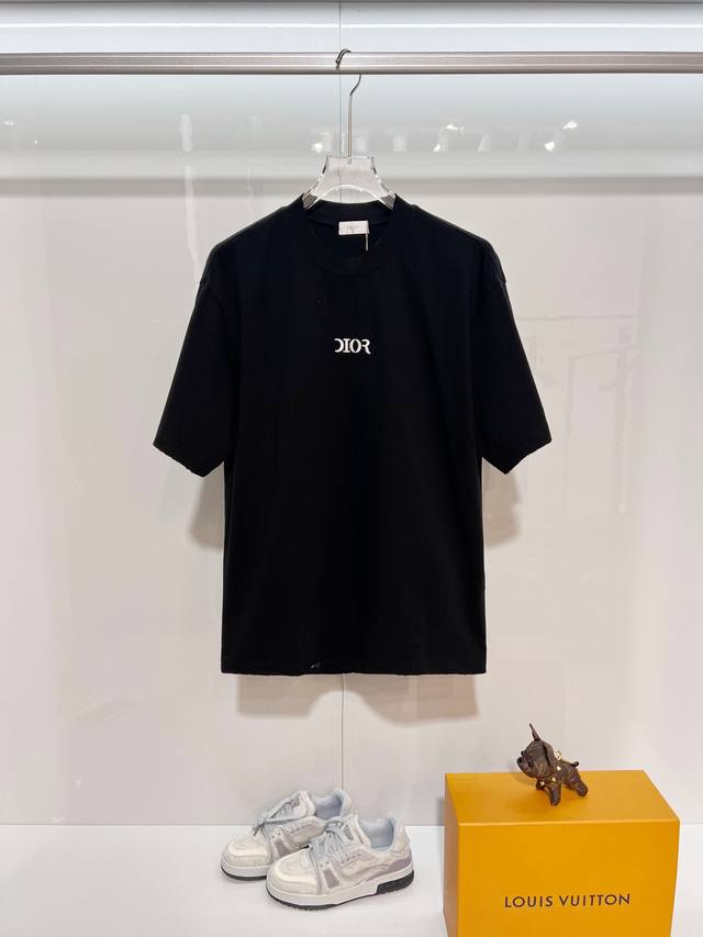 Dior High-Quality 320g Crew Neck Short Sleeve T-Shirt, Classic and Simple with I