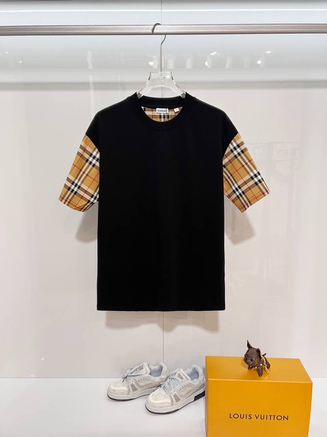 Burberry High-Quality 320g Crew Neck Short Sleeve T-Shirt. Brand Classic Bbr Cla