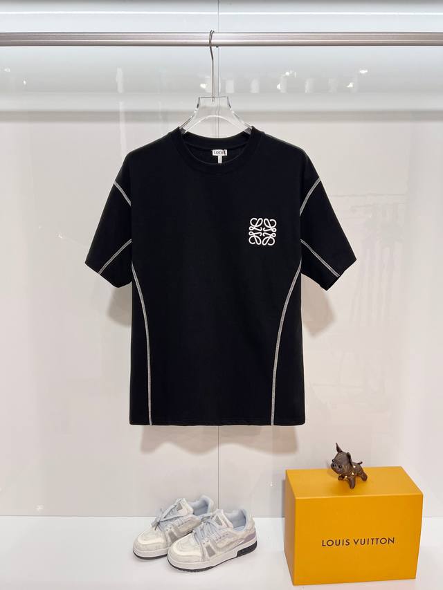 Loewe High-Quality 320g Crew Neck Short Sleeve T-Shirt, featuring classic brand