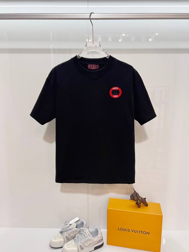 Gucci High-Quality 320g Crew Neck Short Sleeve T-Shirt, Brand Classic 1921, Doub