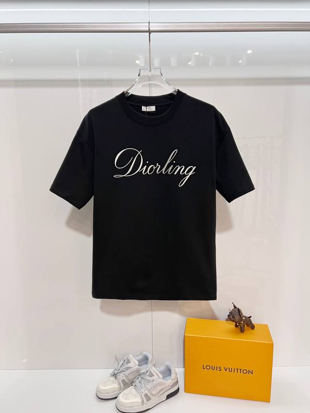 Dior High-Quality 320g Crew Neck Short Sleeve T-Shirt Brand Classic Hot Stamped