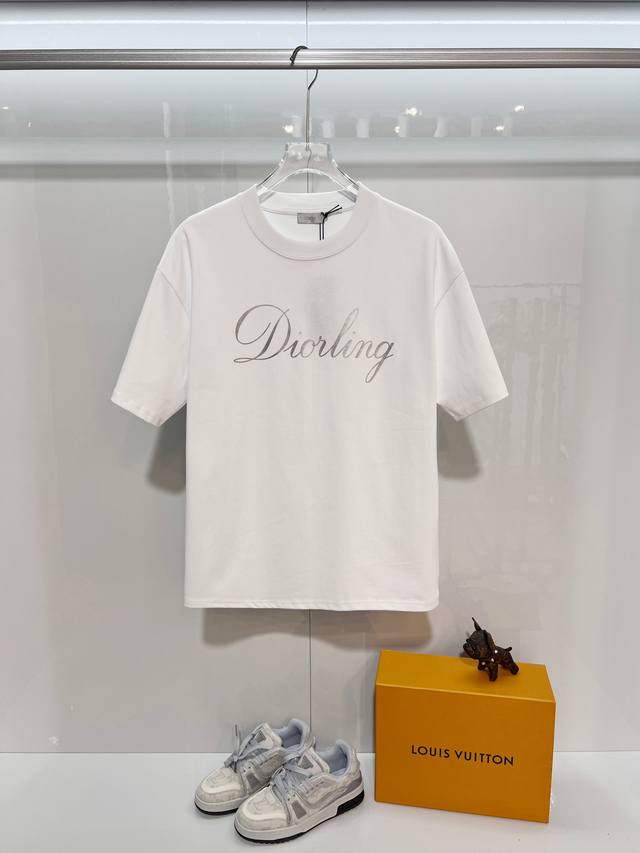 Dior High-Quality 320g Crew Neck Short Sleeve T-Shirt Brand Classic Hot Stamped