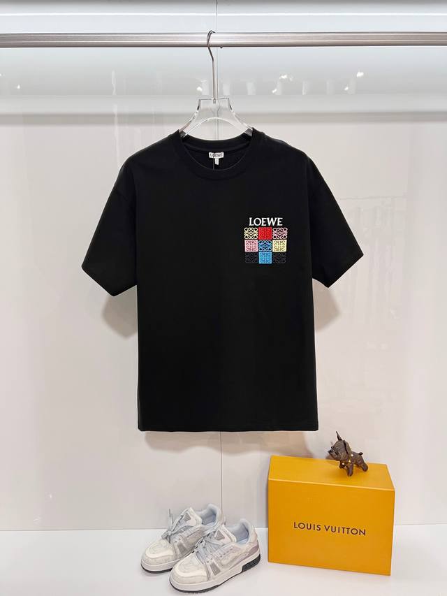 Loewe High-Quality 320g Crew Neck Short Sleeve T-Shirt, featuring classic color-