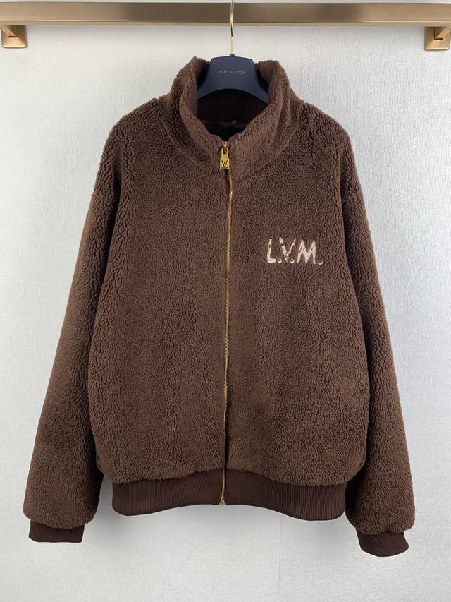 Louis Vuitton 26Ss Coffee Brown Embroidered Letter Jacket ( ). Originally purcha