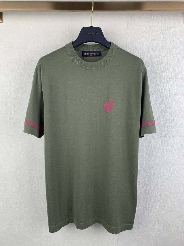 Louis Vuitton Monogram Jacquard Knit Short-Sleeve T-Shirt. The pattern is made w