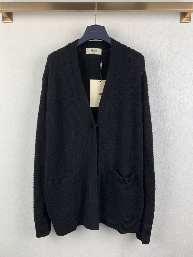 Fendi Guppy Jacquard V-neck Cardigan Long-sleeved Sweater ( ) Authentic, purchas