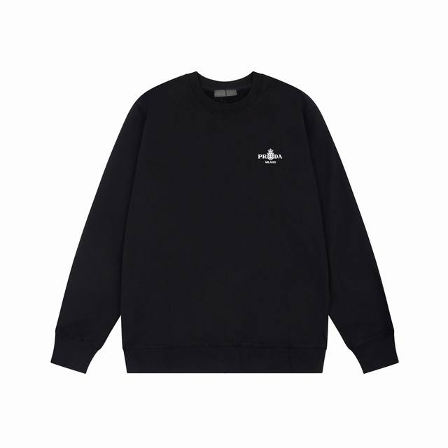 Prada New Sweatshirt. Custom-woven and dyed 380g double-ply pure cotton terry f