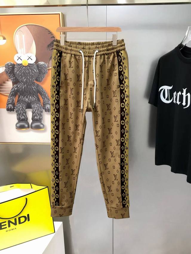 Lv Louis Vuitton High-End Exclusive New Casual Trousers! Made with custom-made b