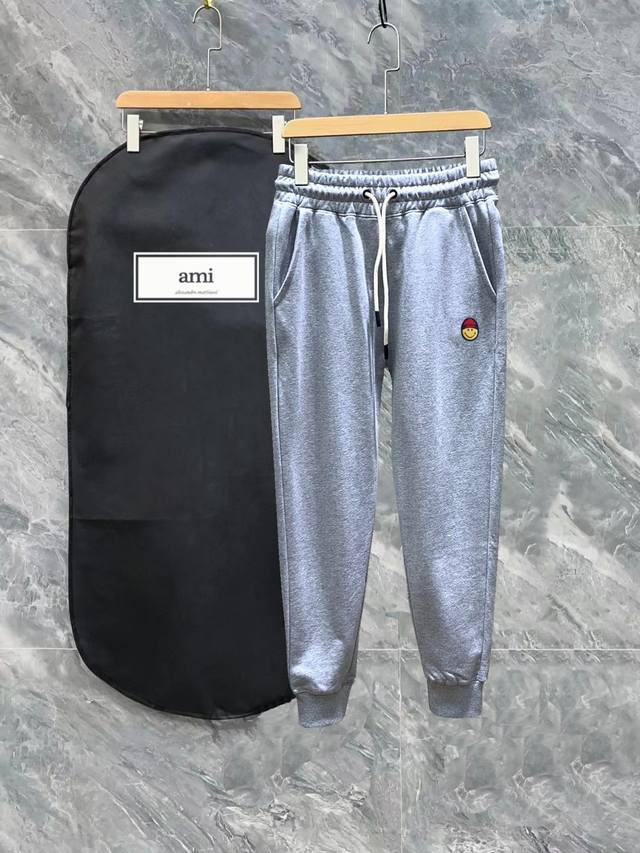 Ami Ss Show Style Slim Fit Simple Logo Sweatpants. Domestic OEM/Export Supply. T