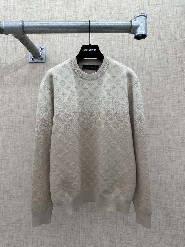 Lv Louis Vuitton Gradient Monogram Crew Neck Wool Sweater 2026Ss Early Spring Co