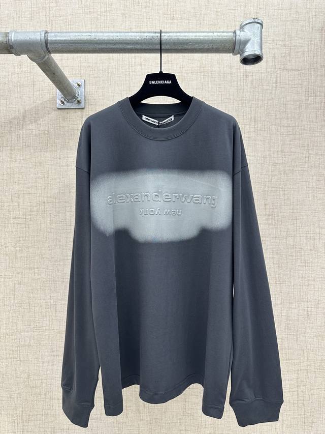 Alexanderwang Unisex Oversized Gradient Embossed Long-Sleeve T-Shirt ( ) 2026 Sp
