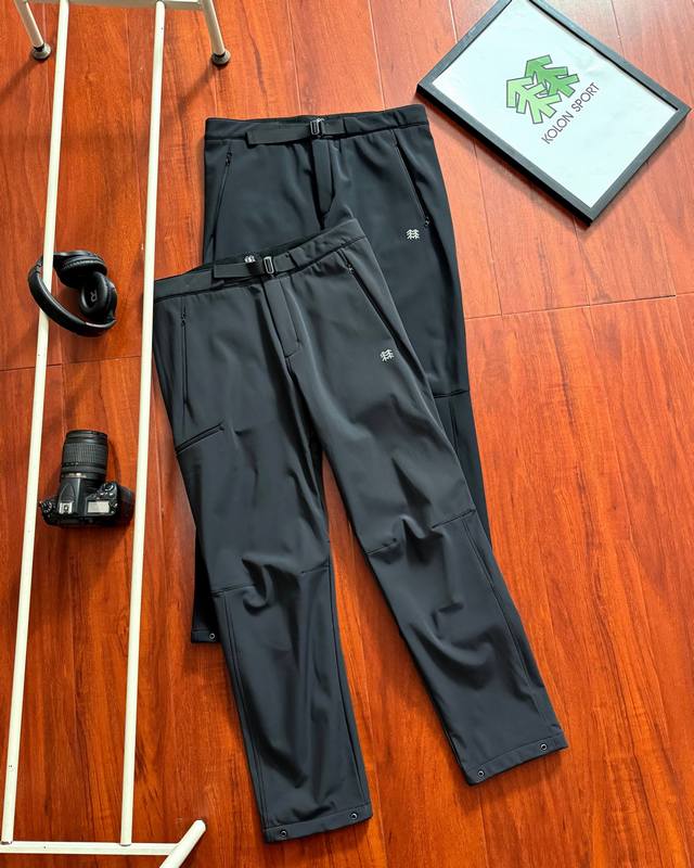 Kolon Sport Softshell Fleece-Lined Pants for Climbing, Hiking, Mountaineering,