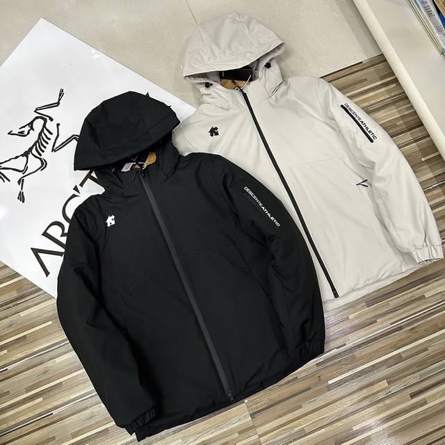 New winter style, Descente, unisex, men's and women's cotton-padded jacket, hood