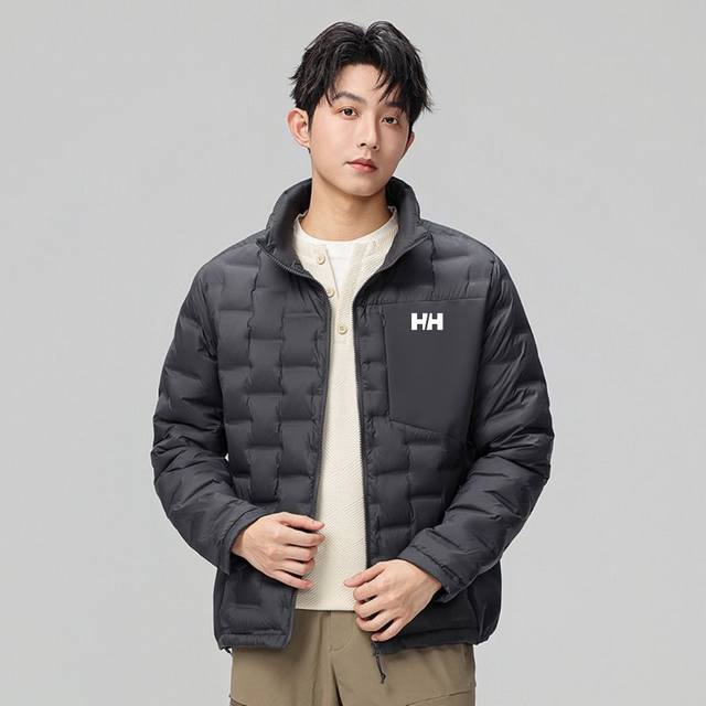 Hh Couple's Lightweight Down Jacket, New National Standard 90% Down, Stand-up Co