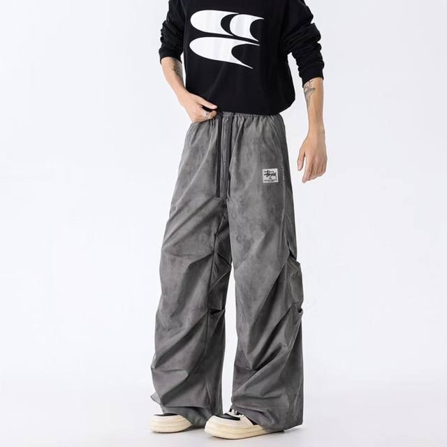 Stussy Overseas Limited Edition Straight Leg Dirty Pants with Personalized Pleat