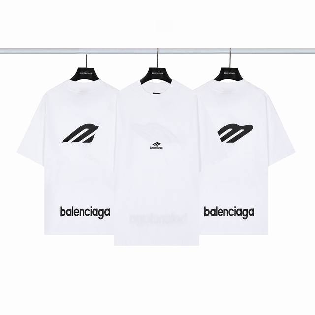 Balenciaga Large M Embroidered Short-Sleeve T-Shirt Color: White Size: Xs-L