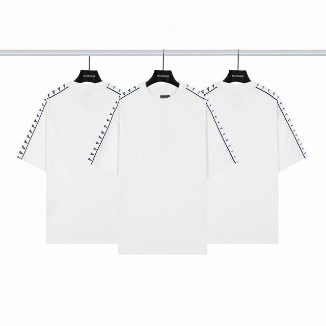 Balenciaga Jacquard Label Short-Sleeve T-Shirt Color: White Sizes: Xs-L