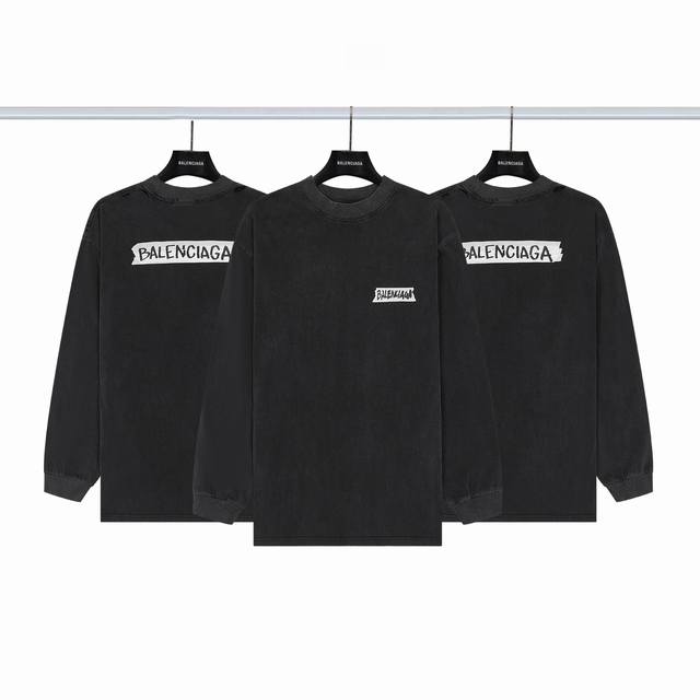 Balenciaga Washed Black Long T-Shirt ( ) Color: Washed Black ( ) Size: Xs-L ( )