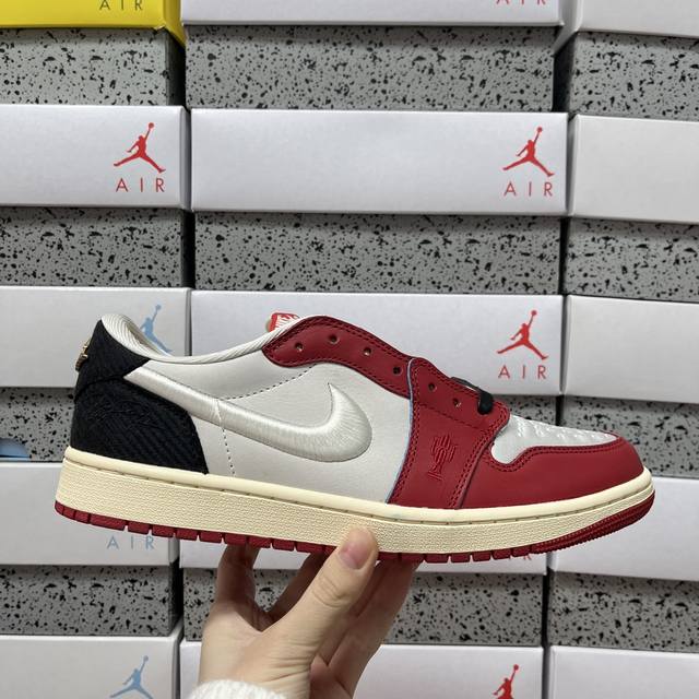 Sj Trophy Room X Air Jordan 1 Low Home White/Red Limited Edition Hv6157 100 Size