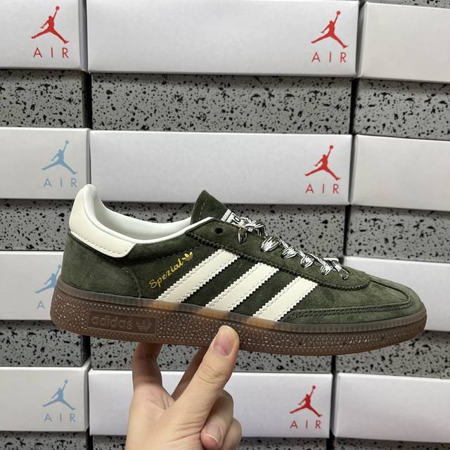 Genuine Adidas Handball Spezial Dark Green and White Gum Adidas Classic Retro C