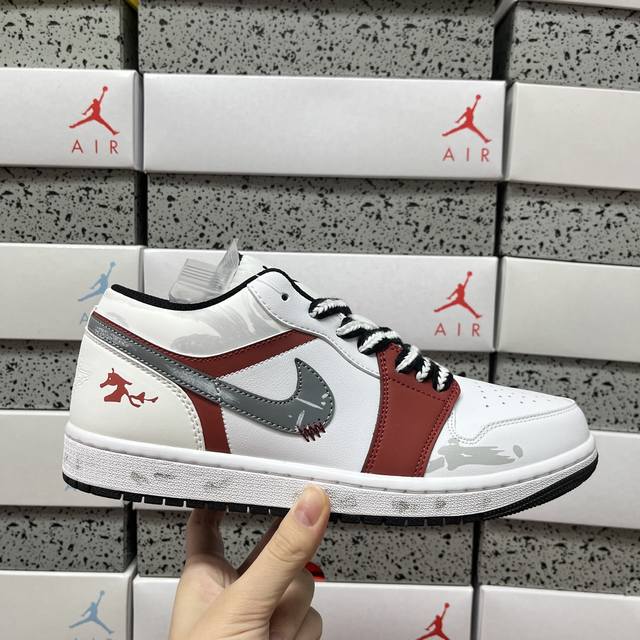 Authentic Air Jordan 1 Retro Low, White Horse Limited Edition (Year of the Horse