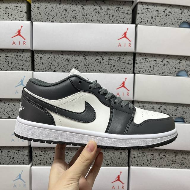 Small Dt Jordan Air Jordan 1 Low Gs Grey/White 553558 044 Sizes: 35.5 36 36.5 37