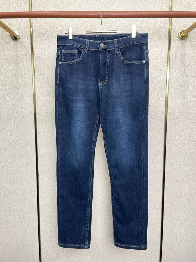 Armani fleece-lined jeans, exclusive new casual jeans, high-end version, custom