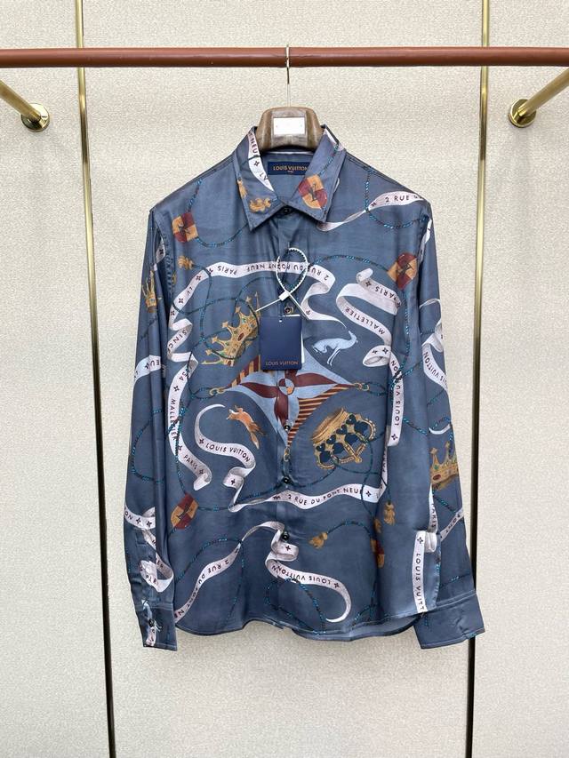 Louis Vuitton's latest men's casual silk shirt, a high-end custom-made, fashion
