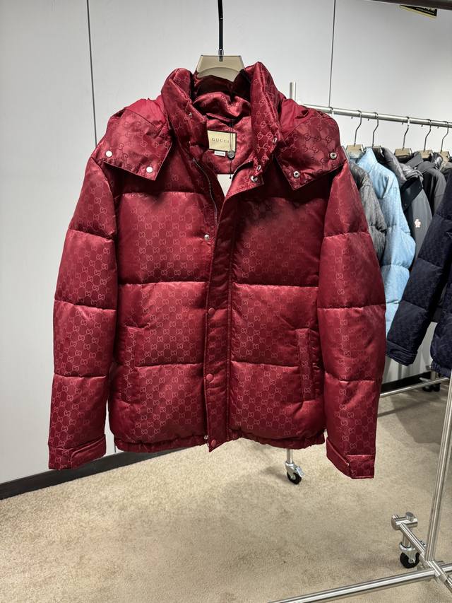 25 Autumn/Winter New Arrival: G brand down jacket with all-over logo print, high