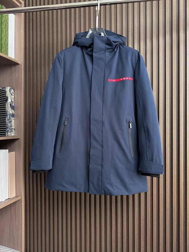 Navy Blue Down Jacket ~ 25Aw Prada Autumn/Winter New Down Jacket Jb16