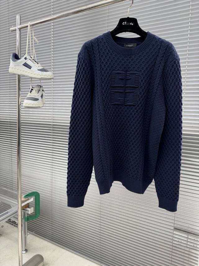 prad 2025Fw Autumn/Winter New Basic Natural Jacquard Logo Knit Thick Pullover Sw