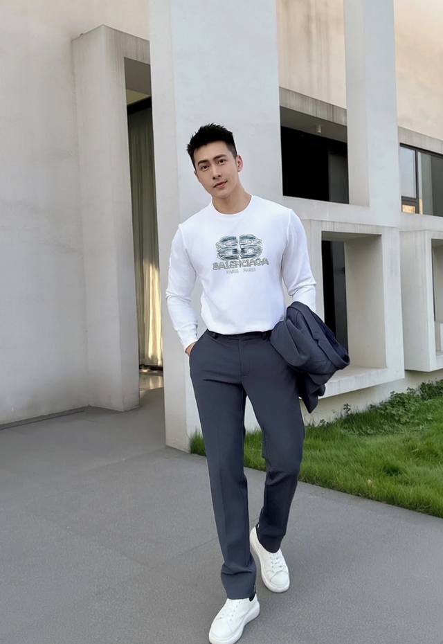 Balencia*Ga Paris*25S New Modal Long-Sleeve T-Shirt, Customizable. Made of 100%