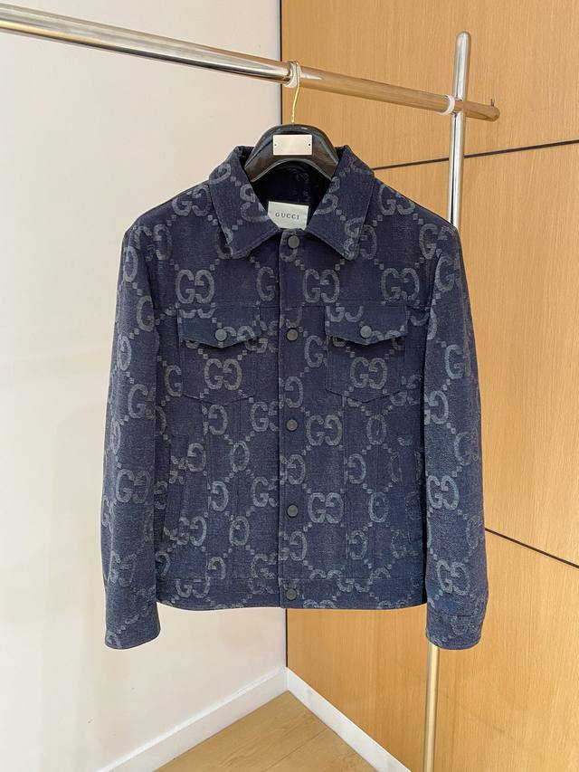 Gucci 2025 Fall/Winter New Lightweight Cotton Denim Jacket. Original quality, im