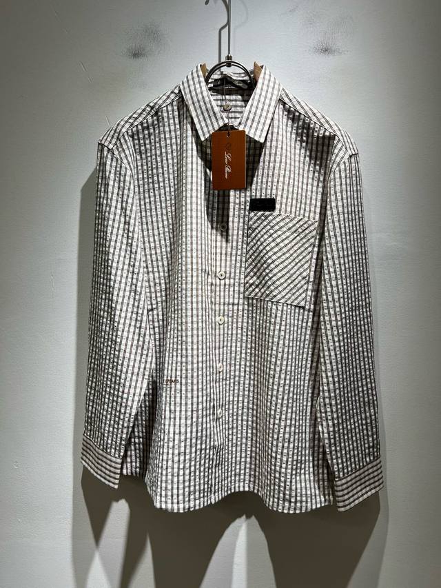 Loro Piana 2025 Autumn/Winter Men's Latest Trade Order Collared Shirt, in Excell