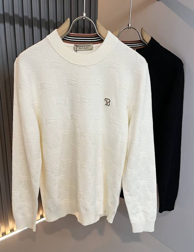 Bur*Erry 2025 Autumn/Winter New Men's Knitted Wool Sweater, featuring the brand'