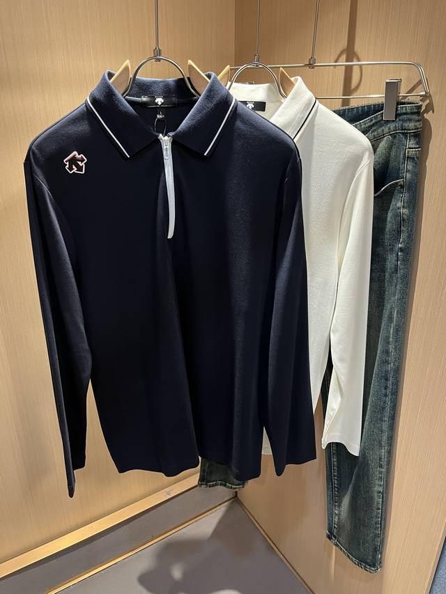 Descente, 2025 Autumn/Winter New Long-Sleeve Polo Shirt, a professional sports b