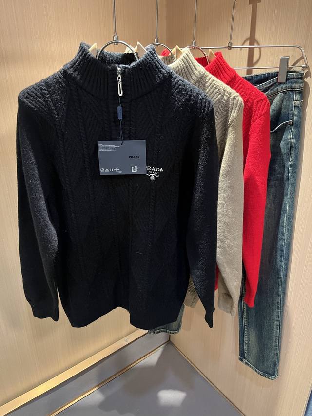 prad*A 2025 Autumn/Winter New Men's Knitted Wool Sweater, the latest exclusive o